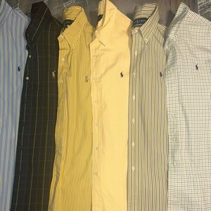 Polo Ralph Lauren Men's Size LARGE L Polo Long Sleeve Shirt Lot Of (6) Classic